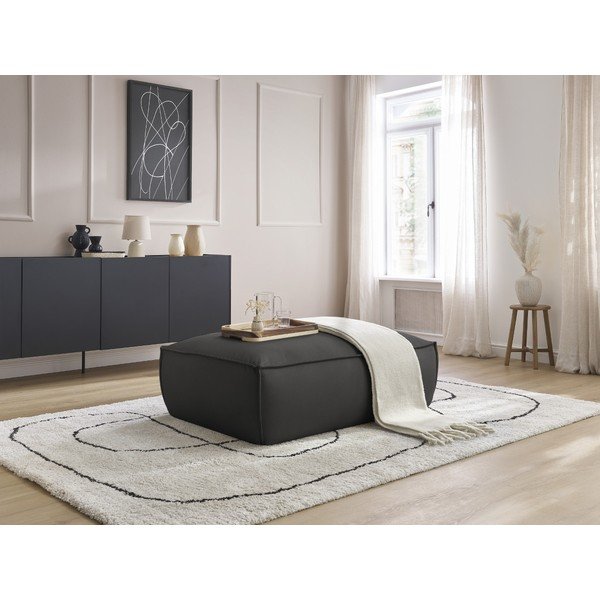 Crni tabure od imitacije kože Boheme – Bobochic Paris-image-1