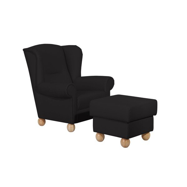 Crni stolac za noge Max Winzer Monarch Black-image-2