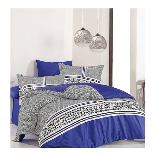 Posteljina za bračne krevete s plahtama Lagon, 200 x 220 cm