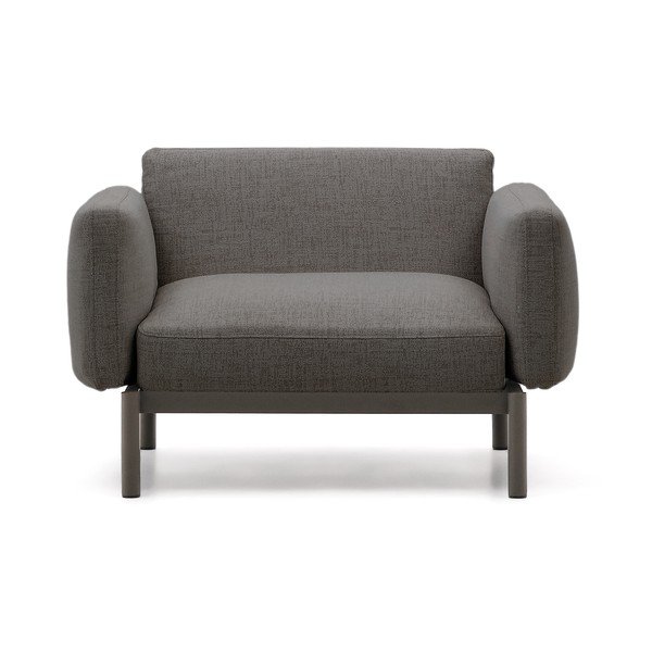 Siva podstavljena vrtna fotelja Sorells – Kave Home-image-2