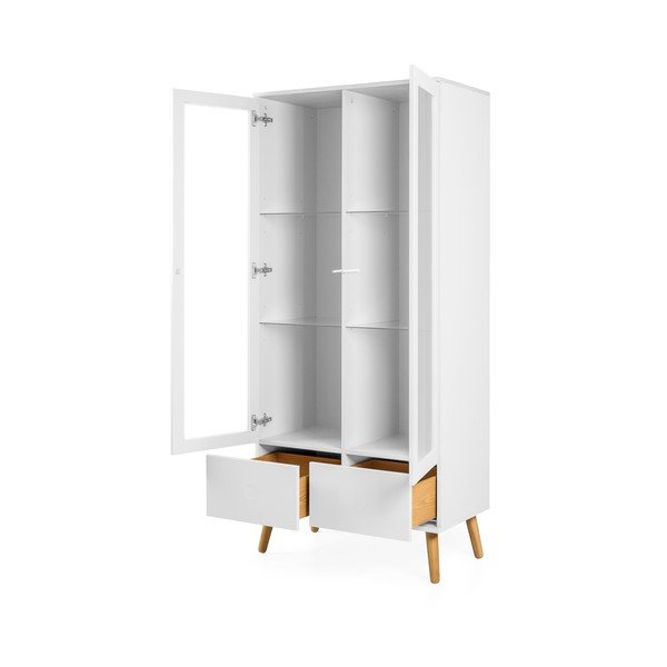 Bijela vitrina s nogama od hrastovog drva Tenzo Dot, visina 175 cm-image-3