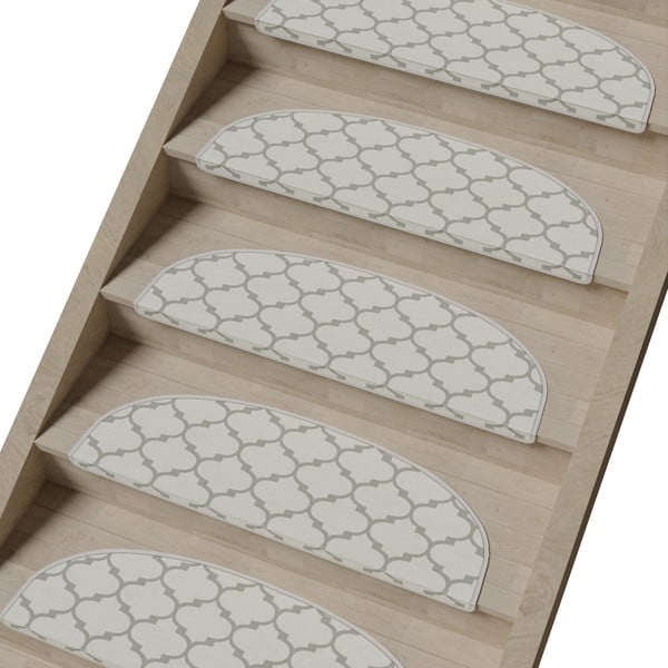 Krem set tepiha za stepenice 16 kom 20x65 cm Madalyon – Vitaus-image-1