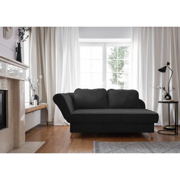 Antracitno siva ležaljka od samta (s lijevim kutom) Chic Charlotte – Miuform-image-1