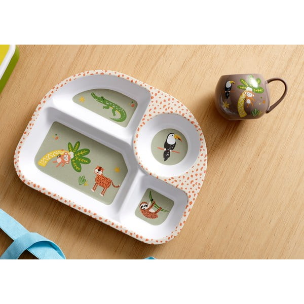 Bijeli dječji tanjur 27x21 cm Jungle - Ladelle-image-1