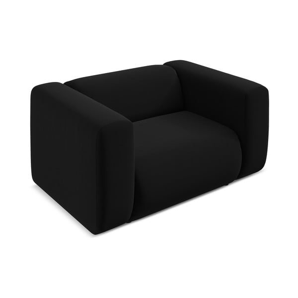 Crna baršunasti fotelja Ekahi – Makamii-image-3