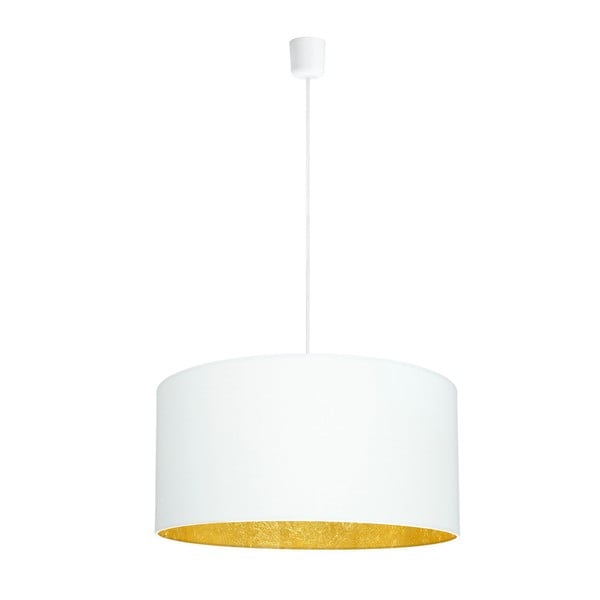 Bijela stropna svjetiljka s detaljima u zlatnoj boji Sotto Luce Mika, Ø 50 cm