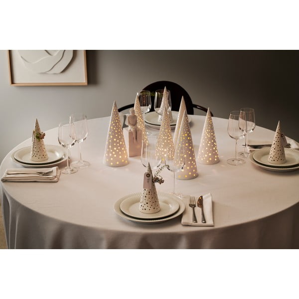 Bijeli božićni svijećnjak od koštanog porculana Kähler Design Nobili, visina 30 cm-image-3