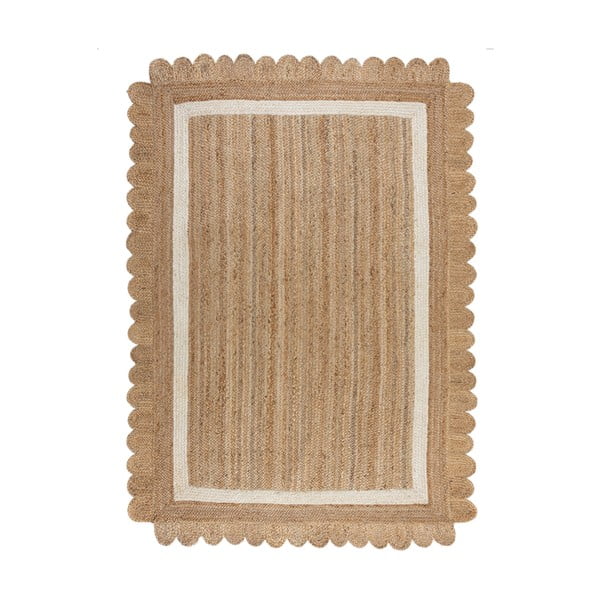 Ručno rađen juten tepih u prirodnoj boji/boje slonovače 120x170 cm Grace White – Flair Rugs