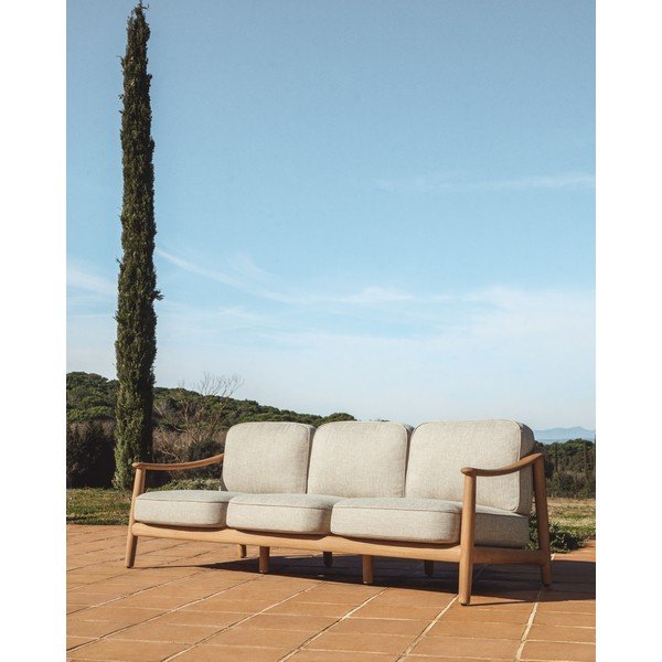 Bež/u prirodnoj boji podstavljena vrtna sofa Elunda – Kave Home-image-1
