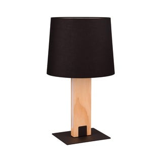 Crna/u prirodnoj boji LED stolna lampa s tekstilnim sjenilom (visina 50 cm) Rahul – Trio