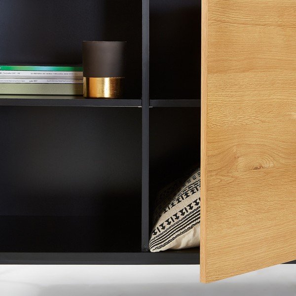 Crno-smeđa komoda Kave Home SAVOI, 165 x 80 cm-image-1