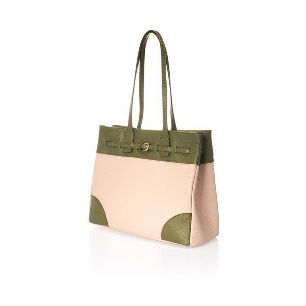 Beige-zelena kožna torba Giorgio Costa Paul-image-2