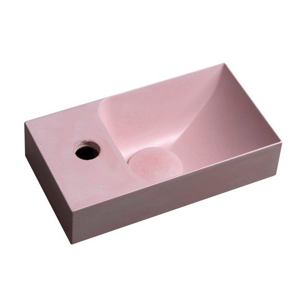 Ružičasti betonski umivaonik za WC 31x17 cm Piccolino – Sapho