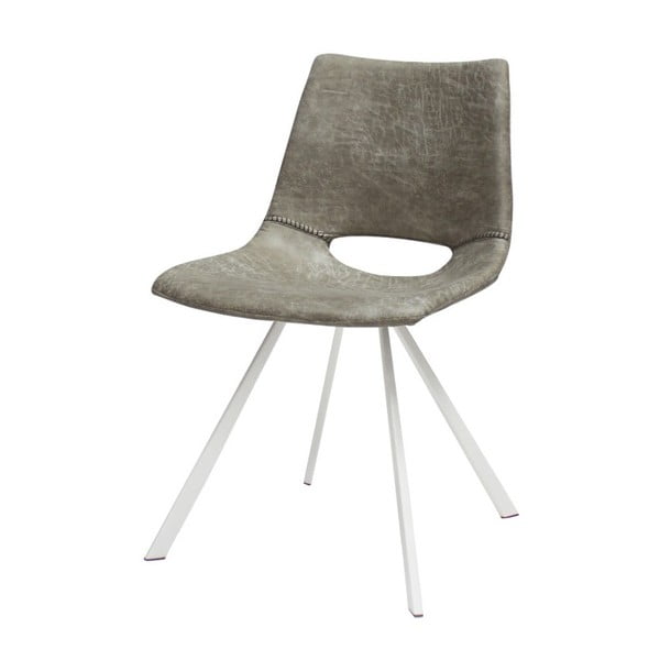 Siva stolica za blagovanje s bijelim postoljem Canett Coronas