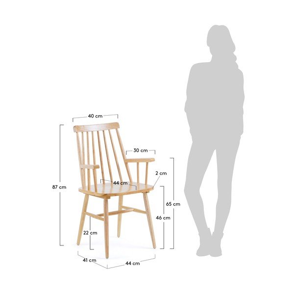 Set od 2 prirodne blagovaonske stolice La Forma Kristie-image-1