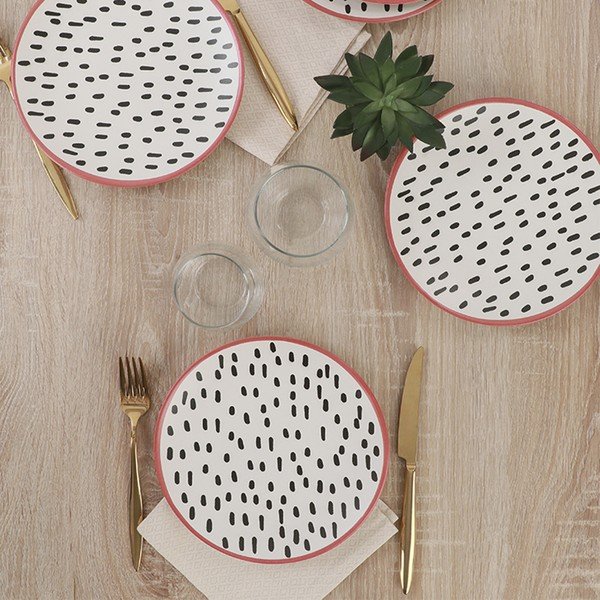 Set od 6 keramičkih desertnih tanjura My Ceramic Brush Dots, 20 cm-image-1