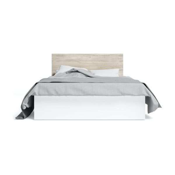 Bijeli bračni krevet s prostorom za odlaganje i podnicom 160x200 cm Sahara - Marckeric