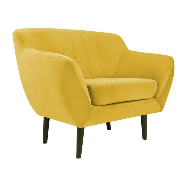 Žuta baršunasta fotelja Mazzini Sofas Toscane-image-2
