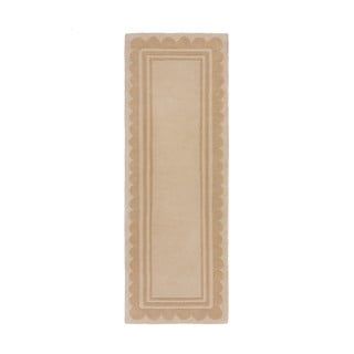 Ručno rađena vunena staza u prirodnoj boji 80x230 cm Lois Scallop – Flair Rugs