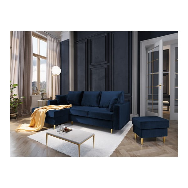 Plavi tabure Mazzini Sofas Muguet, 60 x 45 cm-image-3