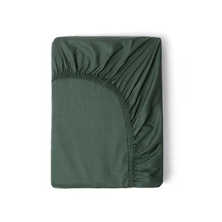 Maslinasto zelena pamučna satenska elastična posteljina HIP, 160x200 cm