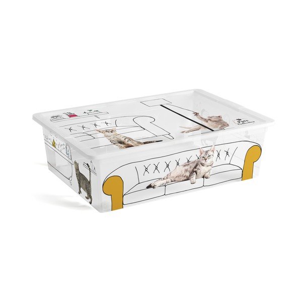 Bijela plastična kutija za pohranu s poklopcem 55x39x16 cm C Box Style – KIS