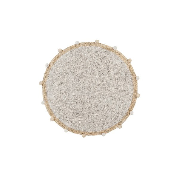 Bež periv/ručno rađen pamučan dječji tepih ø120 cm Bubbly Honey – Lorena Canals