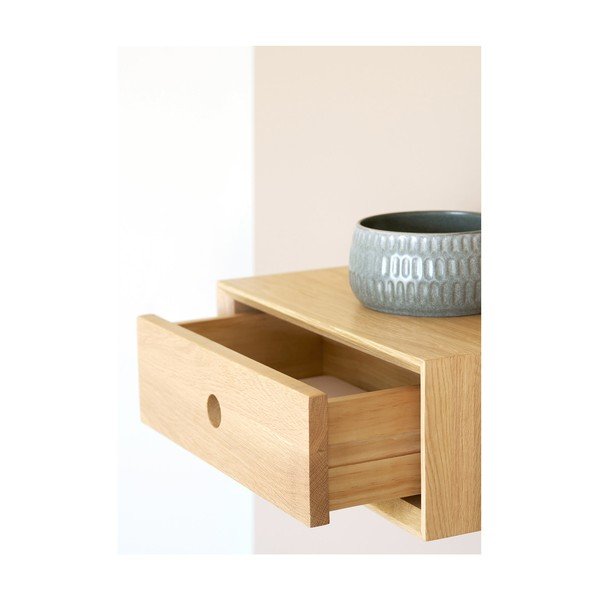 Polica od punog hrasta u svijetloj prirodnoj boji 40 cm Luzern – House Nordic-image-2