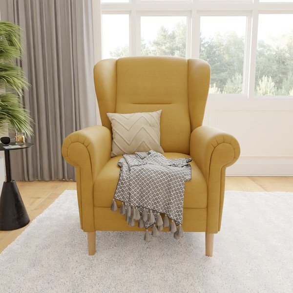 Žuta  wing fotelja Swan – Ropez-image-1