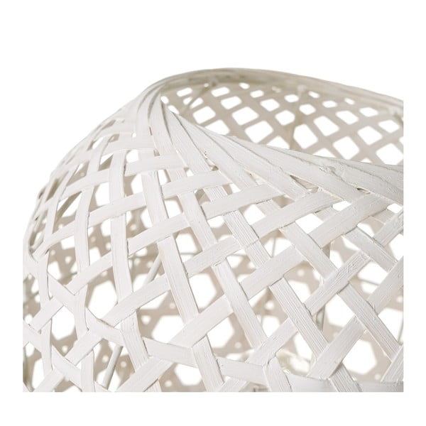 Bijela stolna lampa s bambusovim sjenilom (visina 23 cm) – Casa Selección-image-2