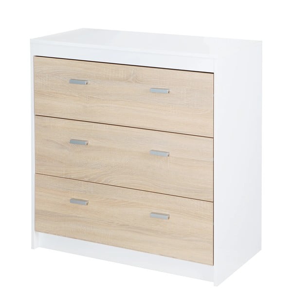 Bijela/u prirodnoj boji visoka dječja komoda u dekoru hrasta s promjenjivim stolom 89x98 cm Gabriella – Roba-image-2