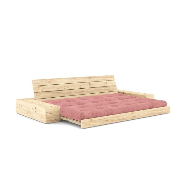 Ružičasta sklopiva sofa od samta 244 cm Base – Karup Design-image-4