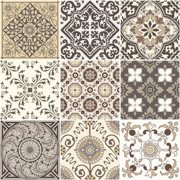 Set s 9 ukrasnih zidnih samoljepljivih naljepnica Ambiance Ancône, 15 x 15 cm-image-1