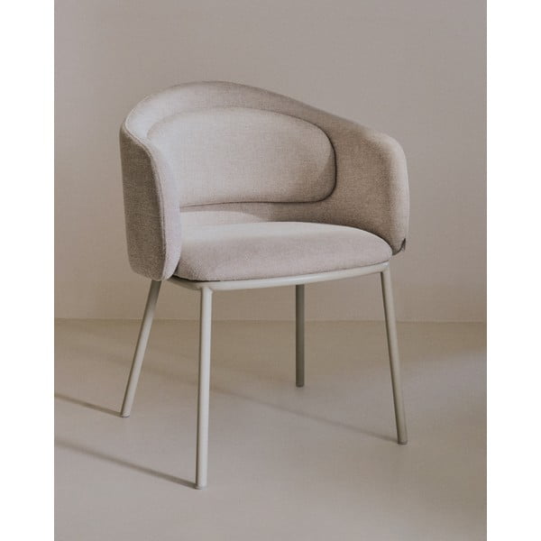 Bež podstavljena blagovaonska stolica s naslonima za ruke Minda – Kave Home-image-1