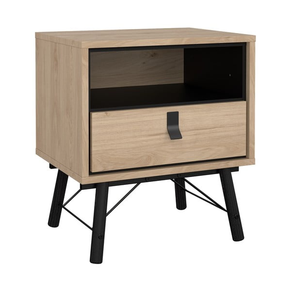 Noćni ormarić u dekoru hrasta u prirodnoj boji Ry – Tvilum-image-2