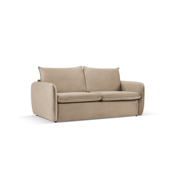 Bež baršunasta sklopiva sofa 194 cm Vienna – Cosmopolitan Design-image-1
