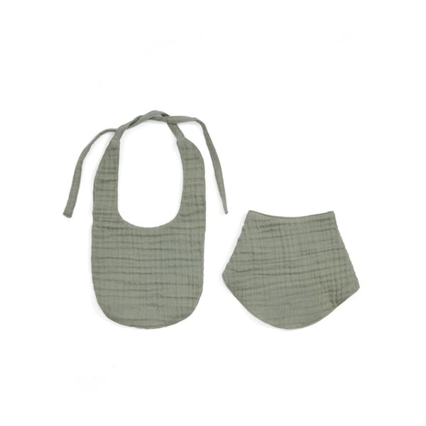 Zeleni slinčeki u setu 2 kom od muslina Prune – Kave Home