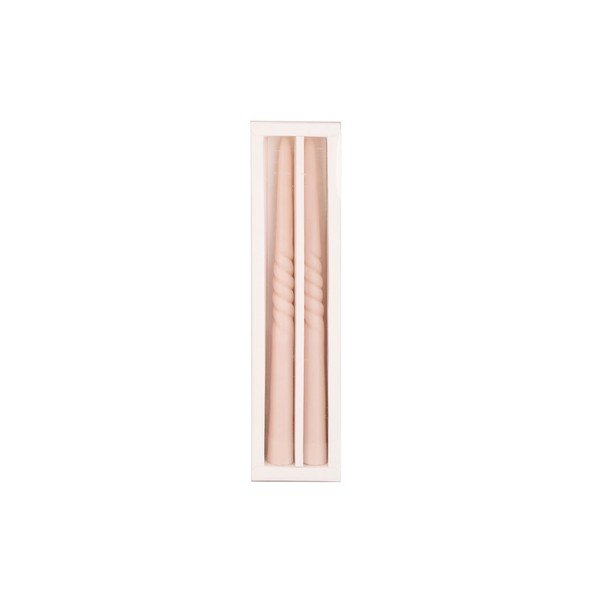 Set od 2 svijetloružičaste svijeće od pčelinjeg voska PT LIVING Twirl-image-1