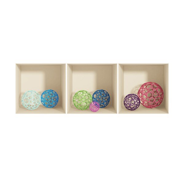 Set od 3 naljepnice s 3D efektom Fanastick Spheres-image-2