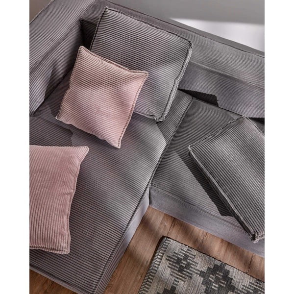 Siva kutna garnitura od samta (lijevi kut) Blok - Kave Home-image-4