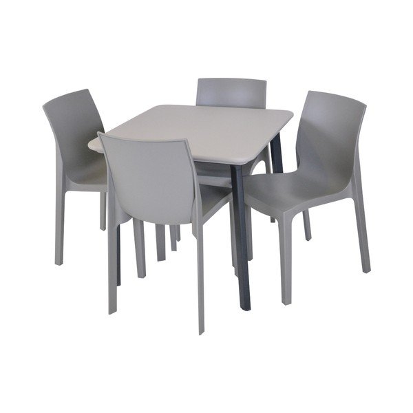 Siva plastična vrtna stolica Emma - Rojaplast-image-1