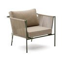 Zelena/bež metalna vrtna fotelja Zivia – Kave Home