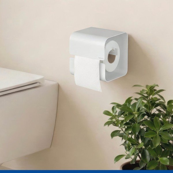 Bijeli željezan držač toaletnog papira s Turbo-loc s postavljanjem bez bušenja Lizan – Wenko-image-1