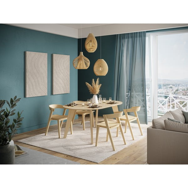 Blagovaonski stol s pločom stola u dekoru hrasta u prirodnoj boji 100x180 cm Lago – TemaHome-image-1