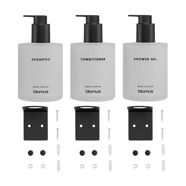 Bijeli stakleni zidni dozatori za sapun u setu 3 kom 350 ml Kirei – Blomus-image-4