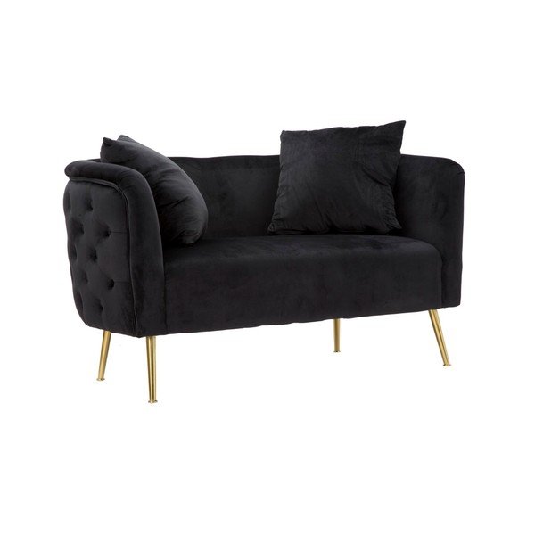 Crna baršunasti sofa 127 cm Bucarest – Mauro Ferretti-image-2
