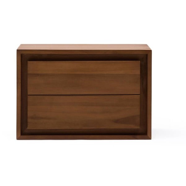 Tamno smeđi zidni ormarić za ispod umivaonika od masivne tikovine 60x40 cm Kenta – Kave Home