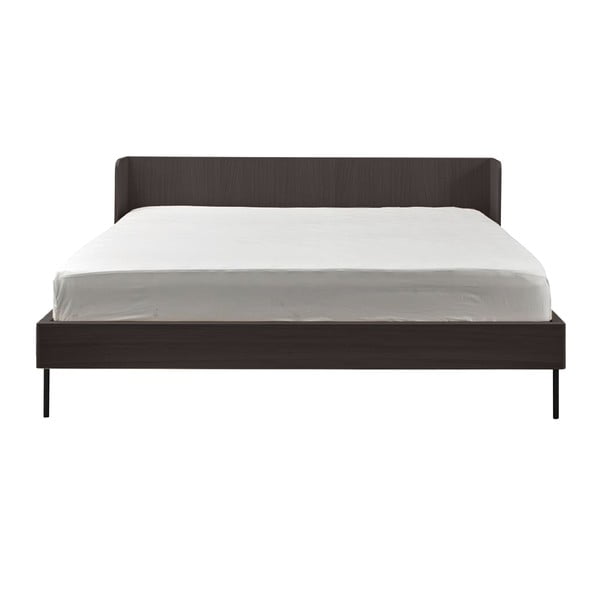 Crni bračni krevet u dekoru hrasta 160x200 cm Wrap – Bonami Selection