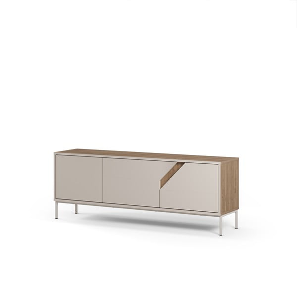 Krem/u prirodnoj boji komoda u dekoru hrasta 150x55x35 cm Lilou – Marckeric-image-4