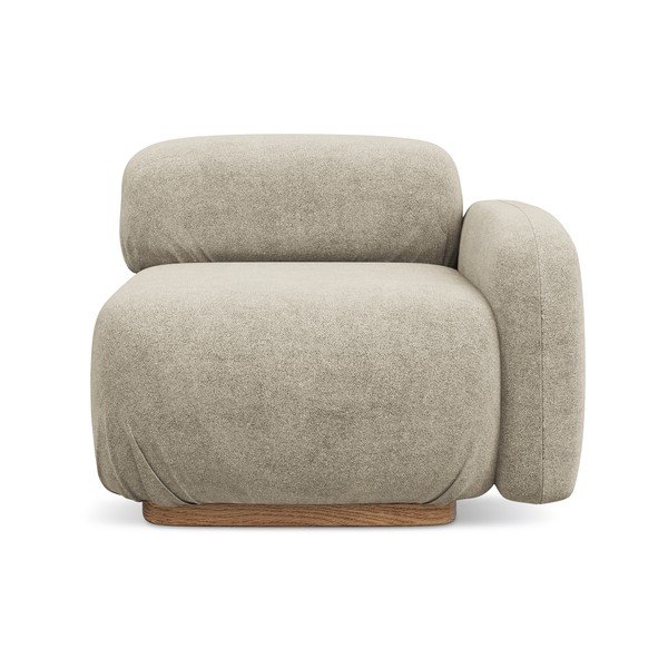 Bež modularna sjedeća garnitura od bouclé tkanine (s desnim kutom) Ailani – Makamii